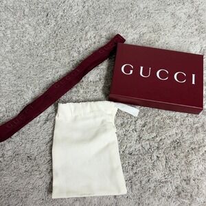 Gucci Burgundy Logo Gift Box Dust Bag Ribbon and Care Cards Set